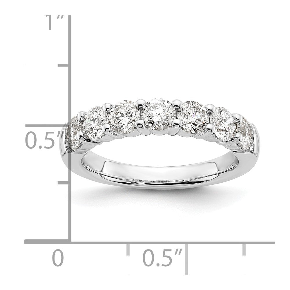 14K White Gold 7-Stone Shared Prong (Holds 7-3.9mm Round) Diamond Band Mounting