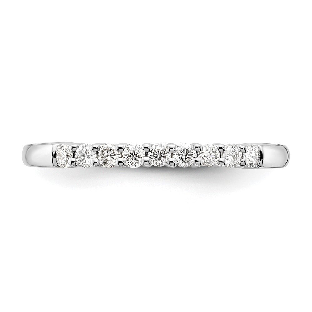 14K White Gold 9-Stone Shared Prong 1/5 carat Complete Round Diamond Band