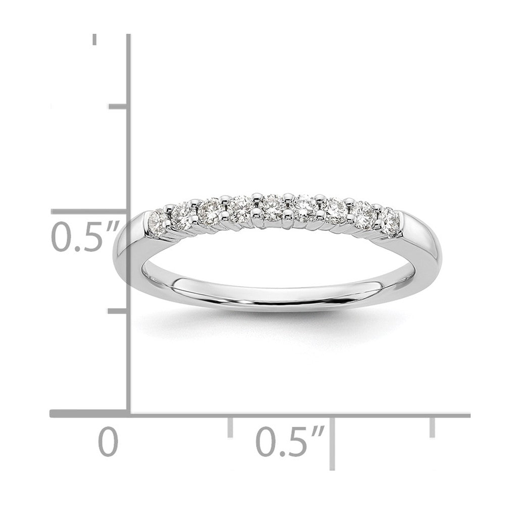 14K White Gold 9-Stone Shared Prong 1/5 carat Complete Round Diamond Band