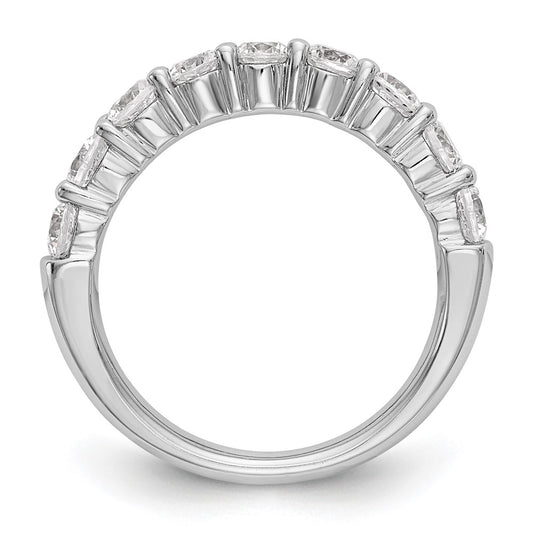 14k White Gold 1 carat Lab Grown Diamond VS/SI+ G+ Nine Stone Complete Fashion band