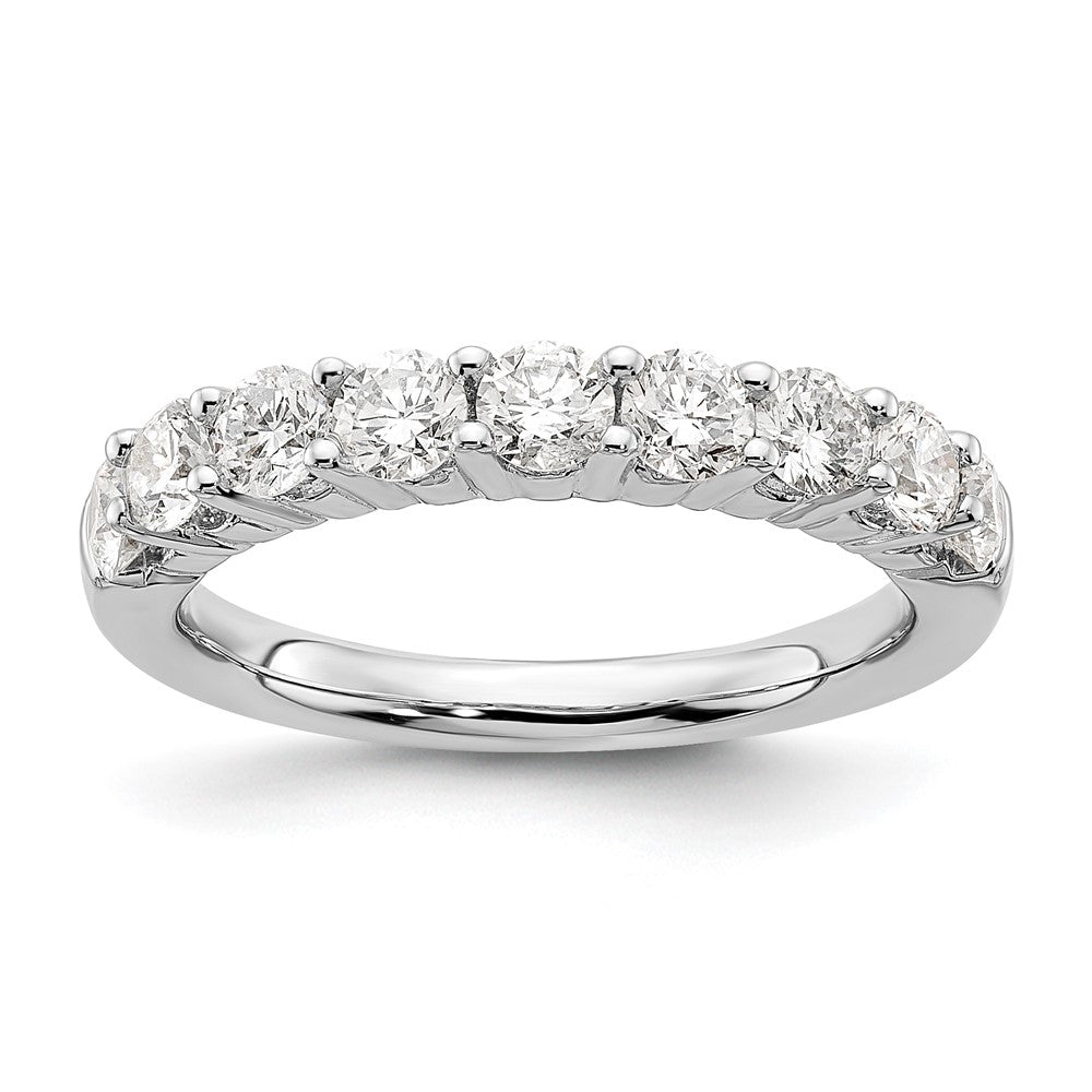 14K White Gold 9-Stone Shared Prong (Holds 9-3.2mm Round) Diamond Band Mounting