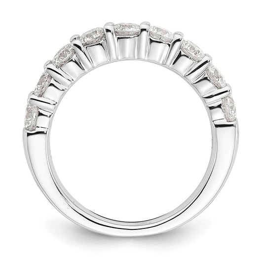 14K White Gold 9-Stone Shared Prong 1.6 carat Complete Round Diamond Band