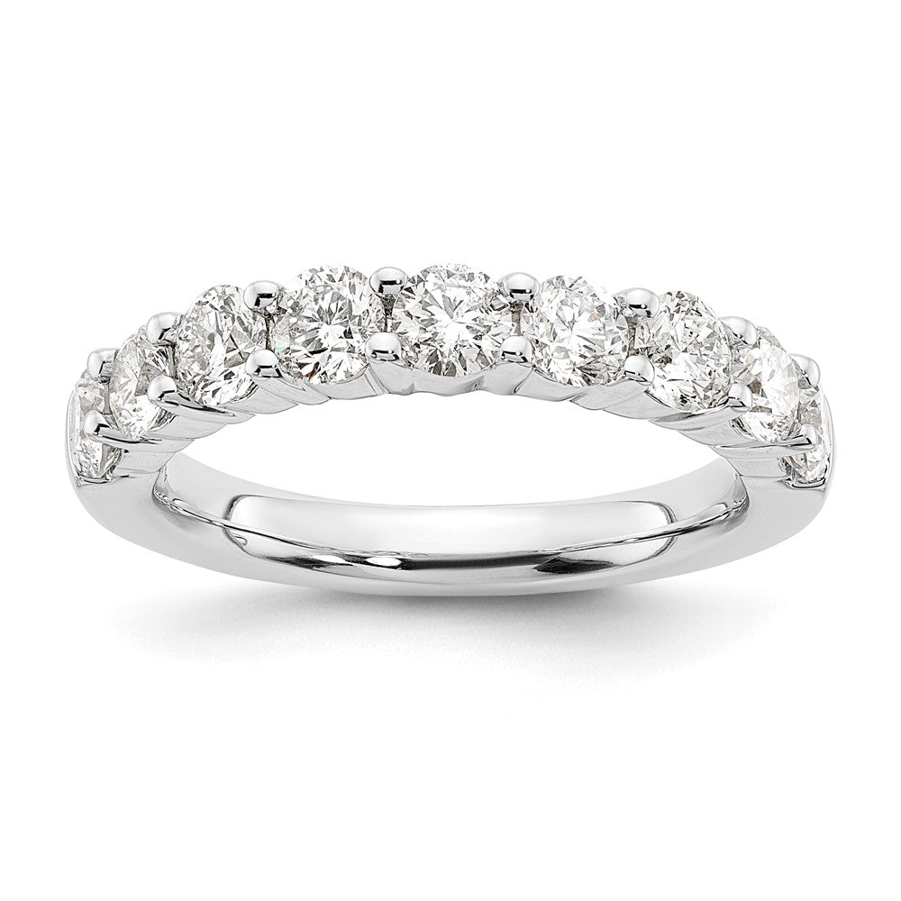 14K White Gold 9-Stone Shared Prong (Holds 9-3.6mm Round) Diamond Band Mounting