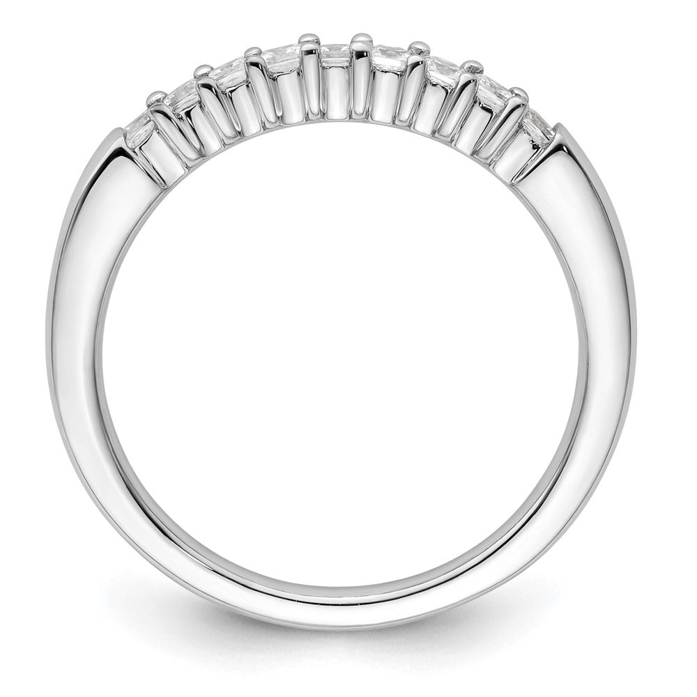 14K White Gold 9-Stone Shared Prong (Holds 9-1.8mm Princess) Diamond Band Mounting