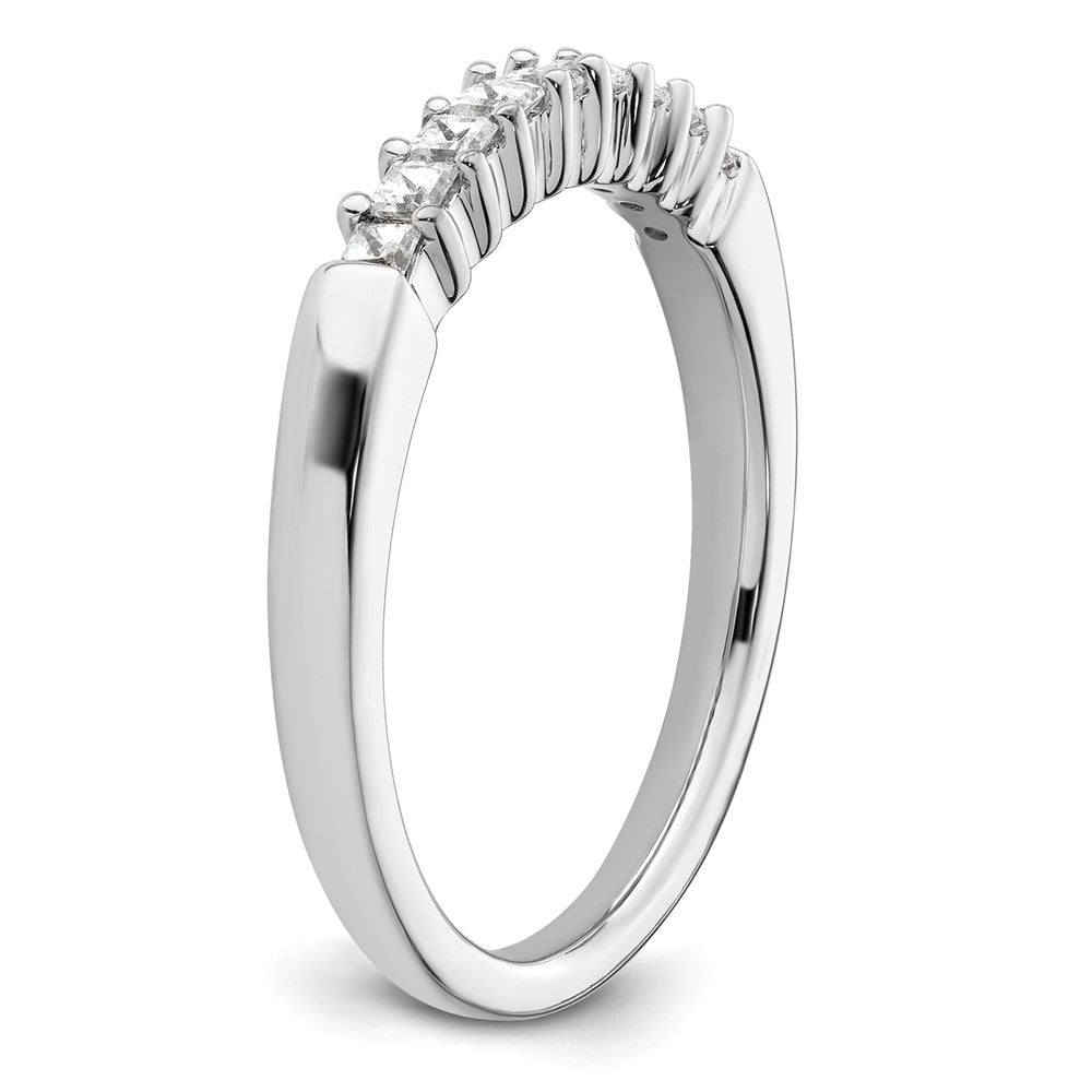 14K White Gold 9-Stone Shared Prong (Holds 9-1.8mm Princess) Diamond Band Mounting
