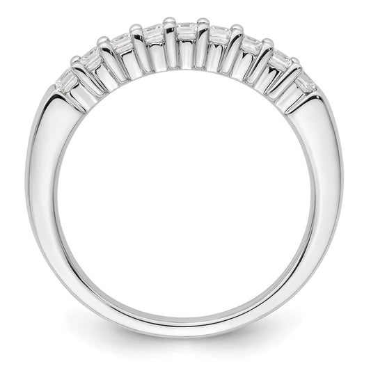 14K White Gold 9-Stone Shared Prong (Holds 9-2.0mm Princess) Diamond Band Mounting