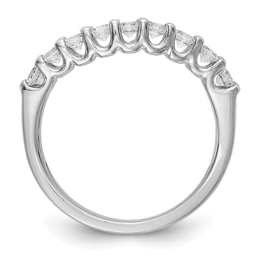 14K White Gold 9-Stone Shared Prong 7/8 carat Complete Round Diamond Band
