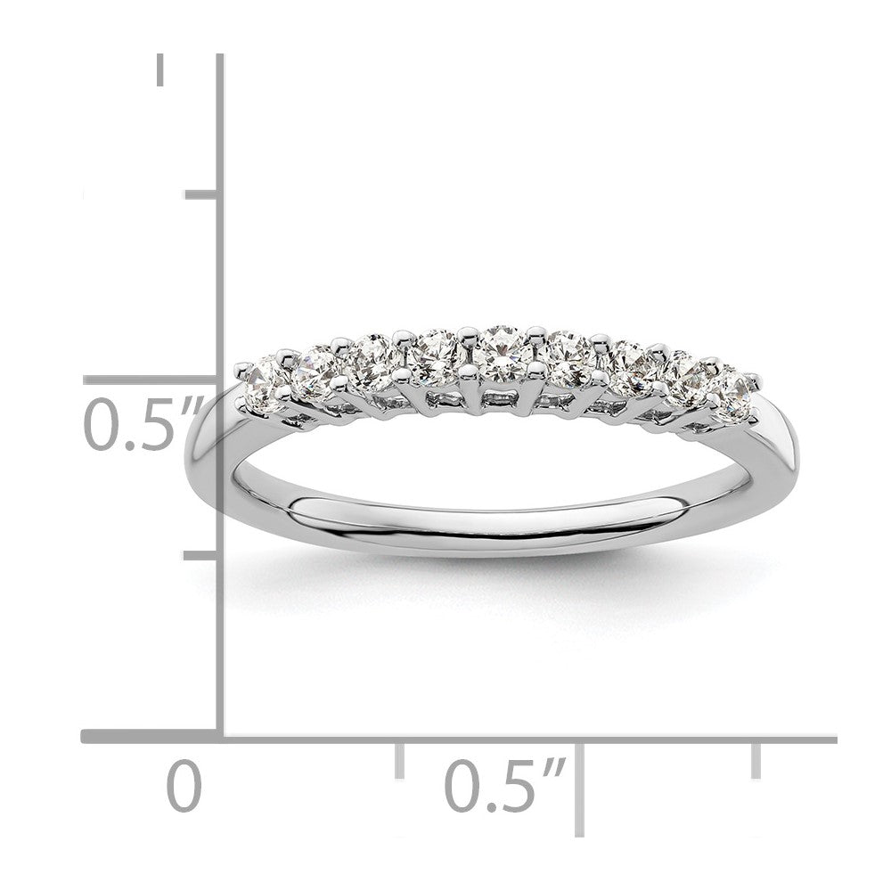 14K White Gold 9-Stone Shared Prong (Holds 9-2.0mm Round) Diamond Band Mounting