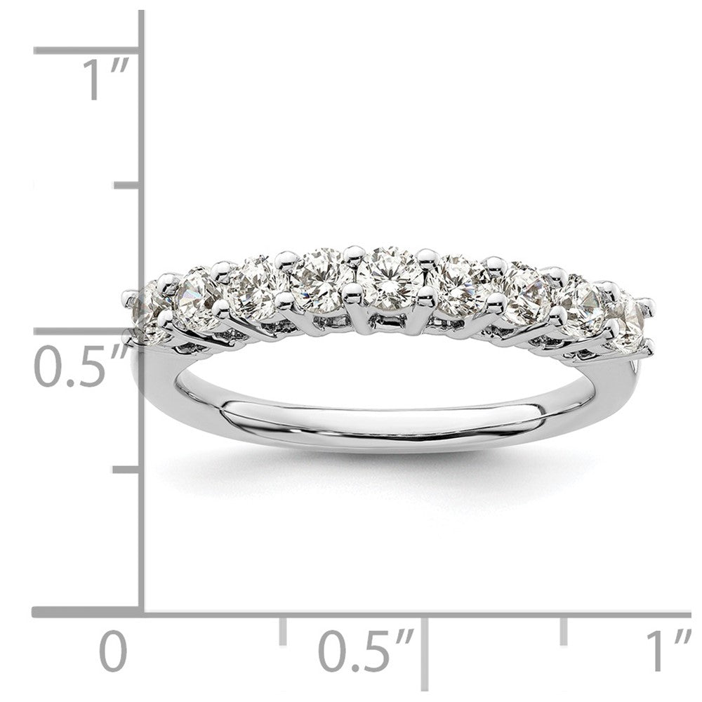 14K White Gold 9-Stone Shared Prong (Holds 9-2.7mm Round) Diamond Band Mounting