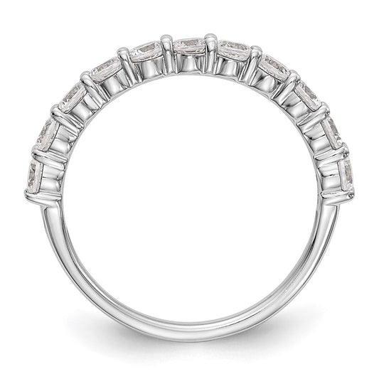 14k White Gold 1 carat Lab Grown Diamond VS/SI+ G+ Eleven Stone Complete Band