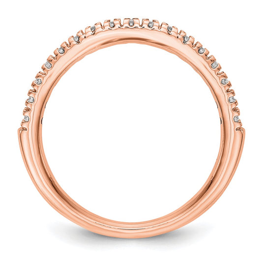 True Origin 14K Rose Gold 1/4 carat Lab Grown Diamond VS+ F+ Complete Wedding Band