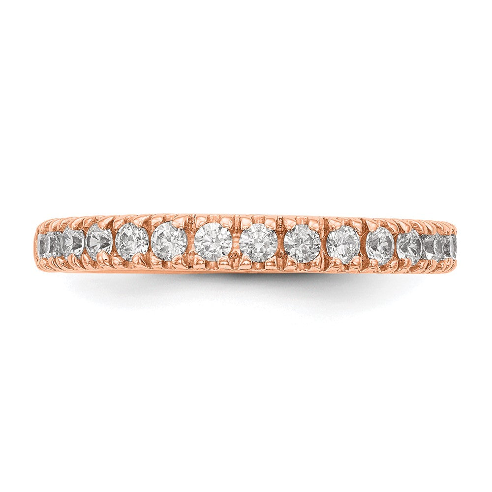 True Origin 14K Rose Gold 1/2 carat Lab Grown Diamond VS+ F+ Complete Wedding Band