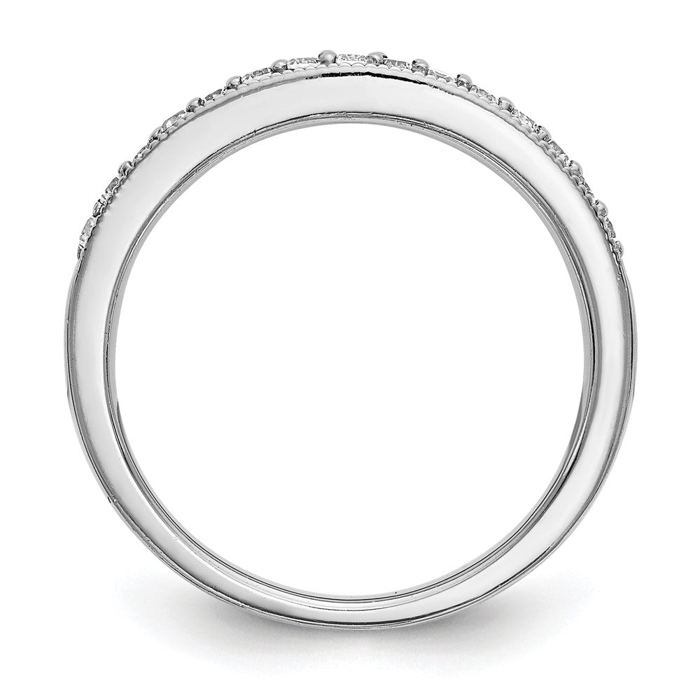 14K White Gold Beaded Edge 1/5 carat Complete Diamond Band