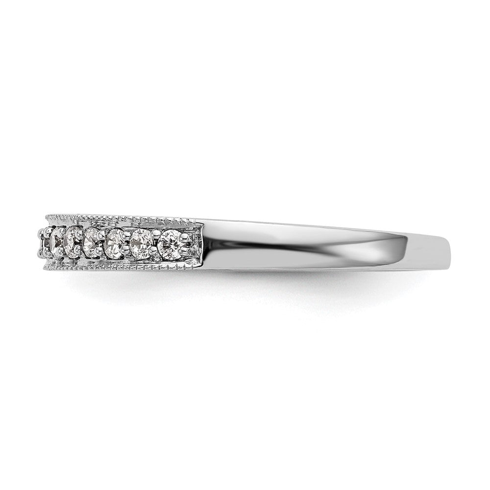 14K White Gold Beaded Edge 1/5 carat Complete Diamond Band