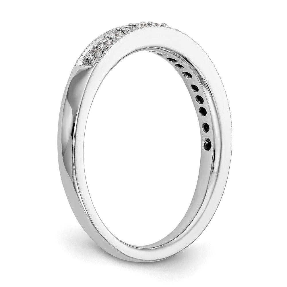 14K White Gold Beaded Edge 1/5 carat Complete Diamond Band