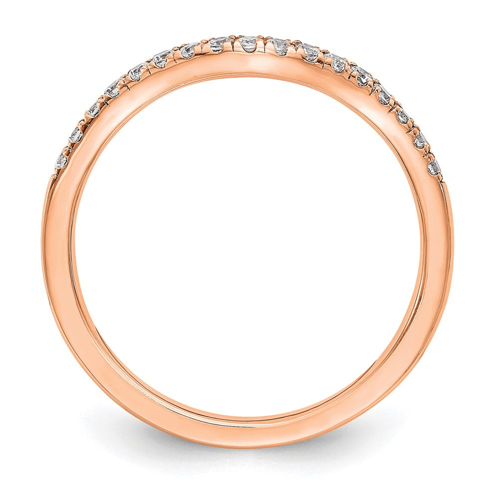 14k Rose Gold 1/5 carat Lab Grown Diamond VS/SI+ G+ Complete Curved Band