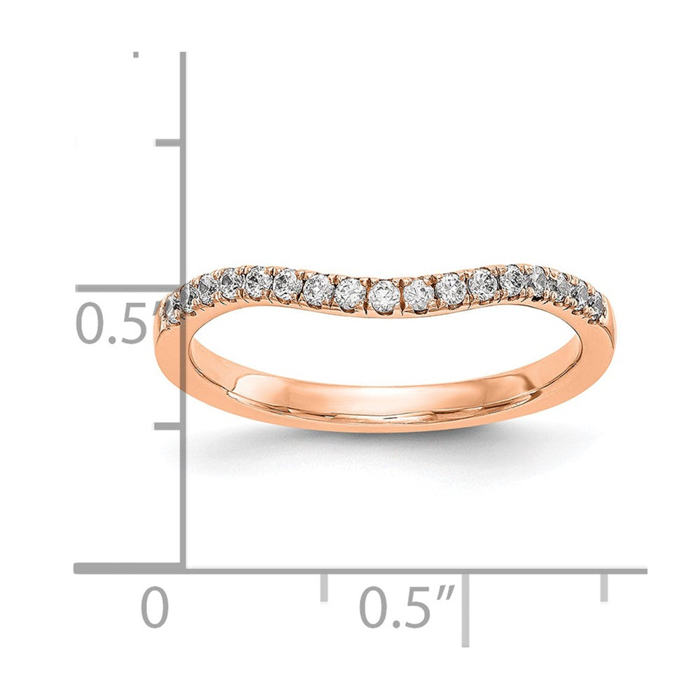 14k Rose Gold 1/5 carat Lab Grown Diamond VS/SI+ G+ Complete Curved Band