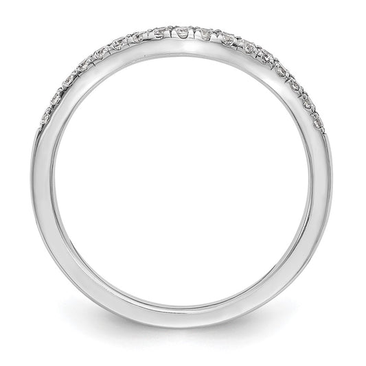 14k White Gold 1/5 carat Lab Grown Diamond VS/SI+ G+ Complete Curved Band