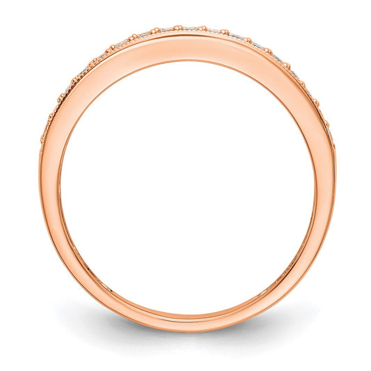 14k Rose Gold 1/6 carat Lab Grown Diamond VS/SI+ G+ Complete Size 6 Wedding Band