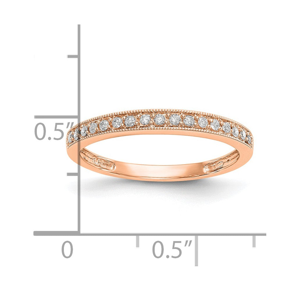 14k Rose Gold 1/6 carat Lab Grown Diamond VS/SI+ G+ Complete Size 5 Wedding Band