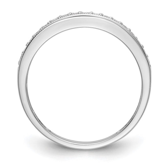 14k White Gold 1/6 carat Lab Grown Diamond VS/SI+ G+ Complete Size 7 Wedding Band