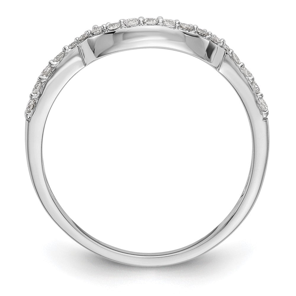 14K White Gold 1/4 carat Diamond Contoured Complete Wedding Band