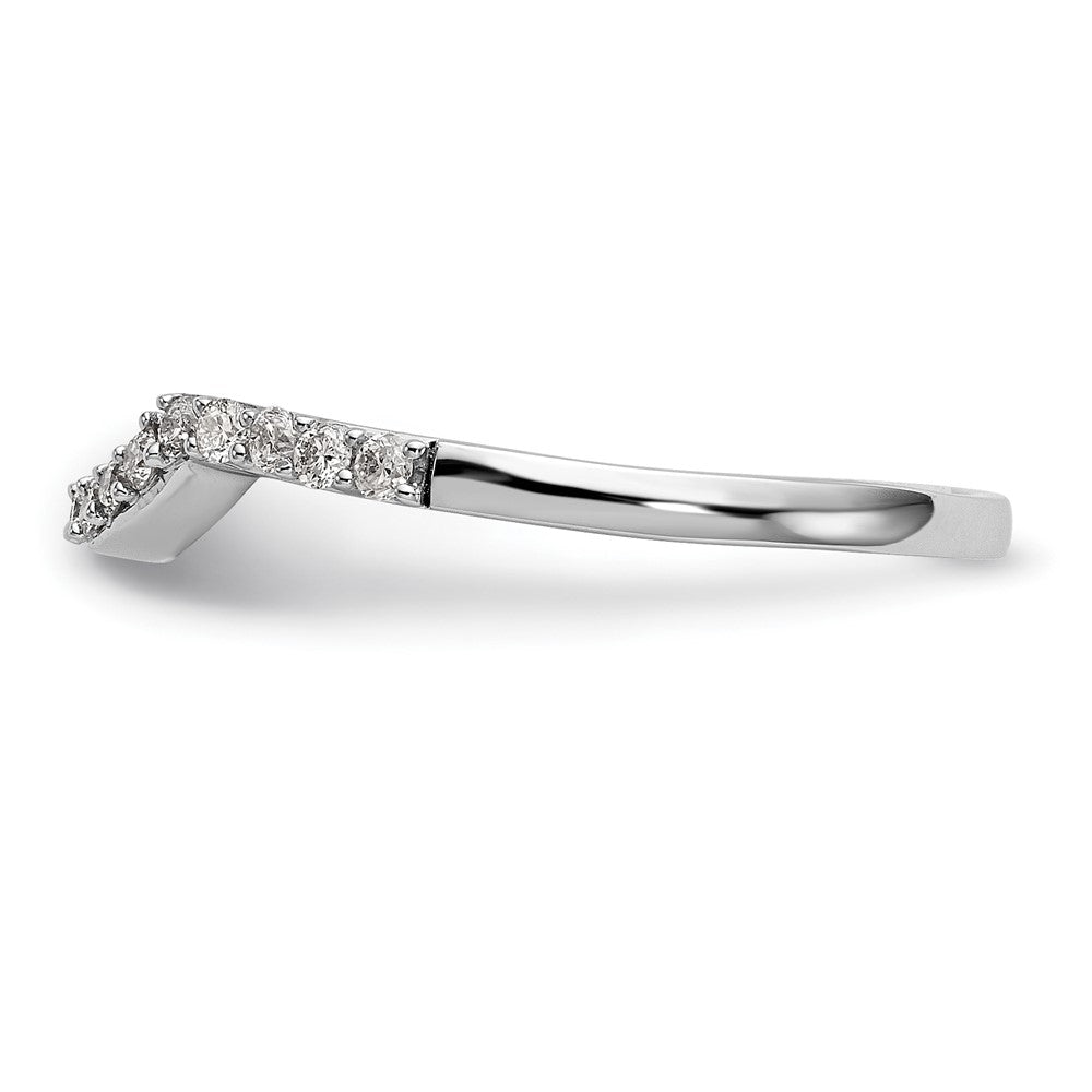 14K White Gold 1/4 carat Diamond Contoured Complete Wedding Band