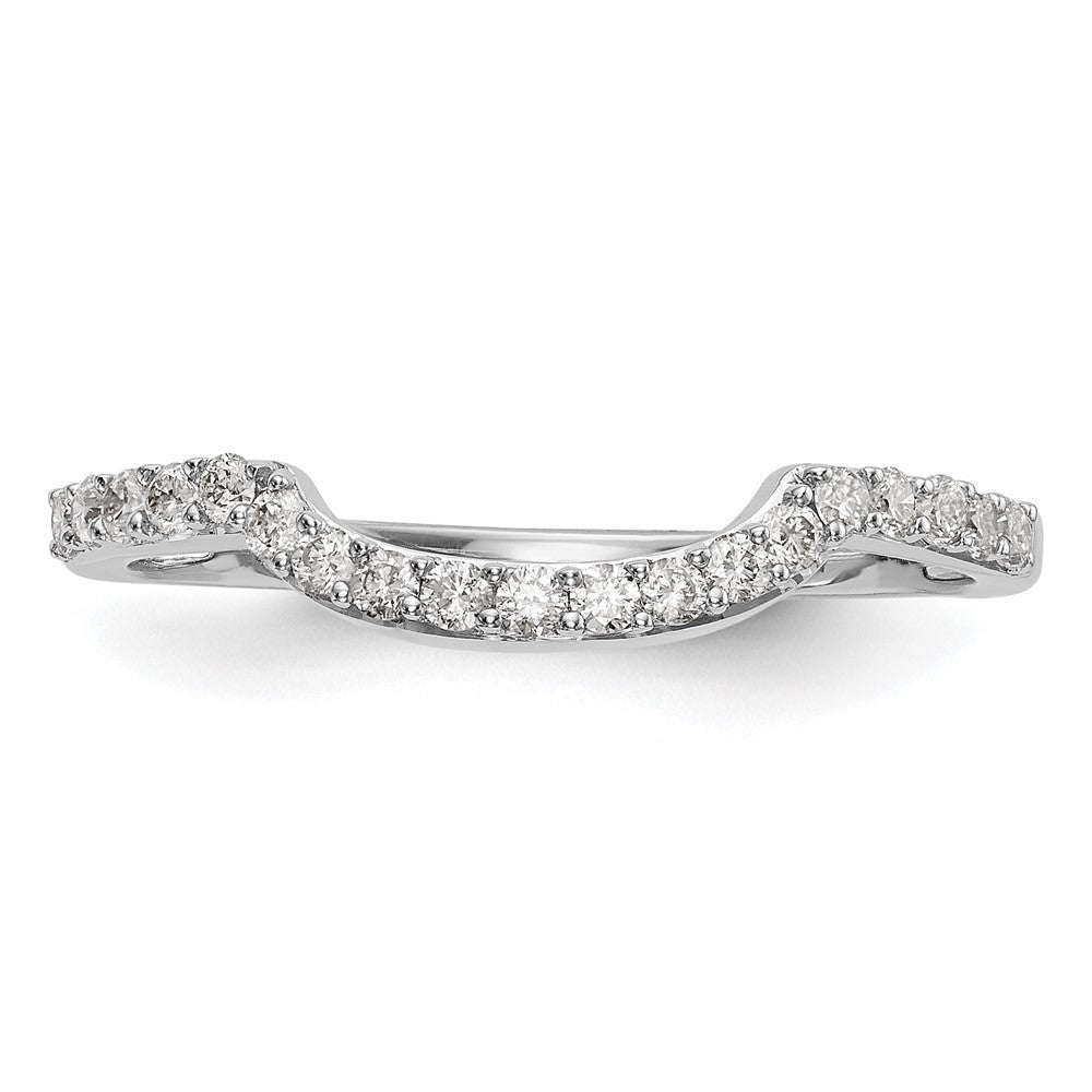 14K White Gold 1/4 carat Diamond Contoured Complete Wedding Band