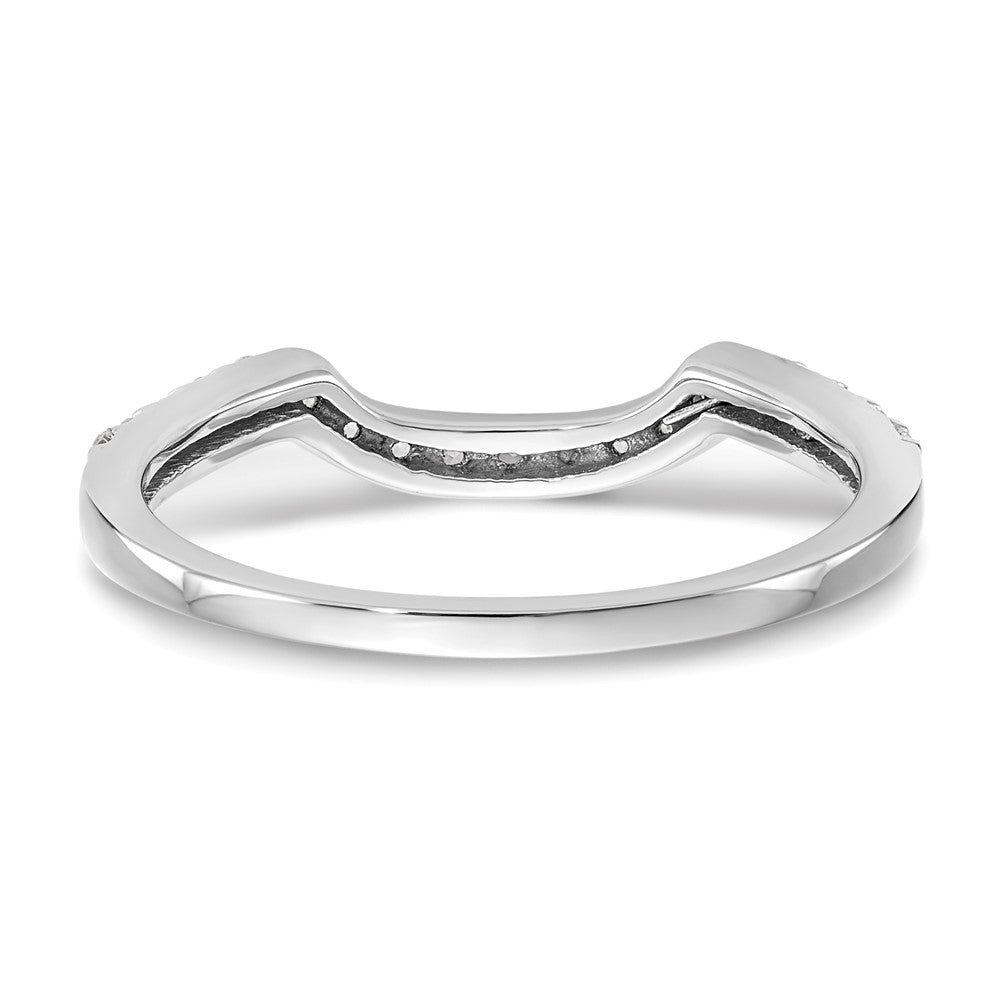 14K White Gold 1/4 carat Diamond Contoured Complete Wedding Band
