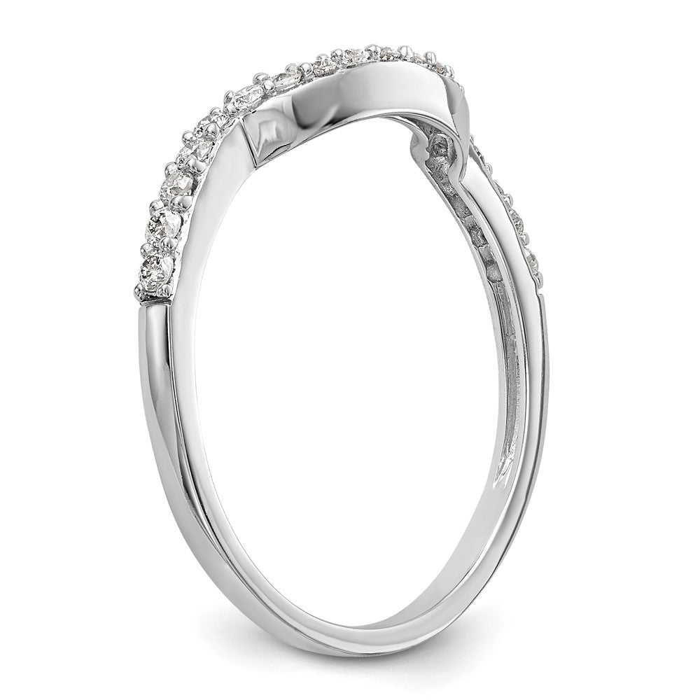 14K White Gold 1/4 carat Diamond Contoured Complete Wedding Band