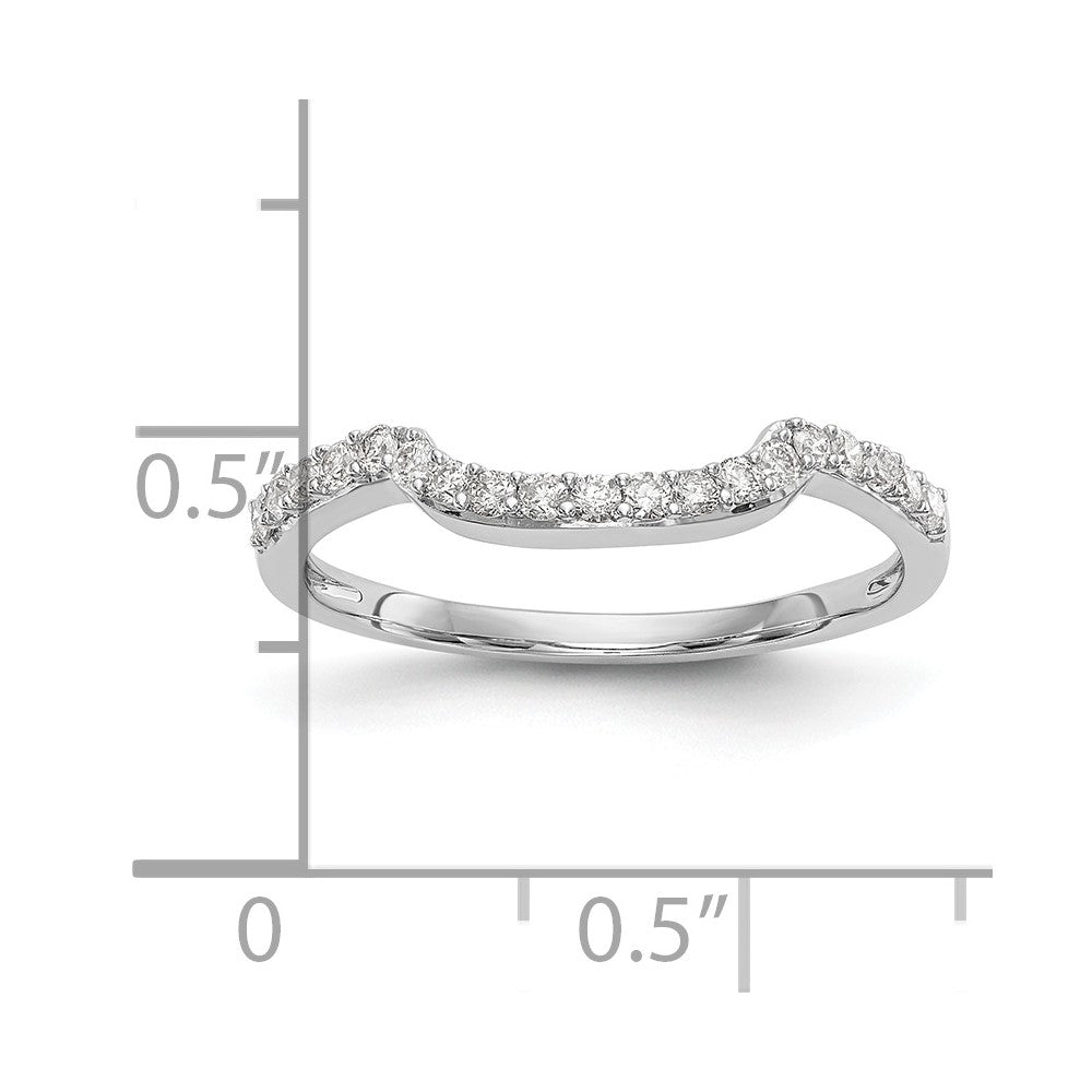 14K White Gold 1/4 carat Diamond Contoured Complete Wedding Band