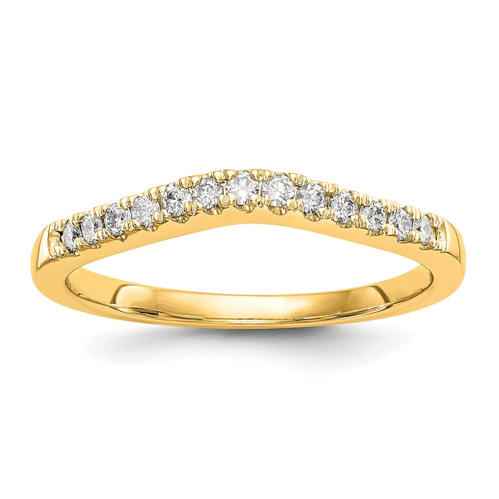 14k 1/3 carat Lab Grown Diamond VS/SI+ G+ Complete Set of Two Curved Wedding Bands