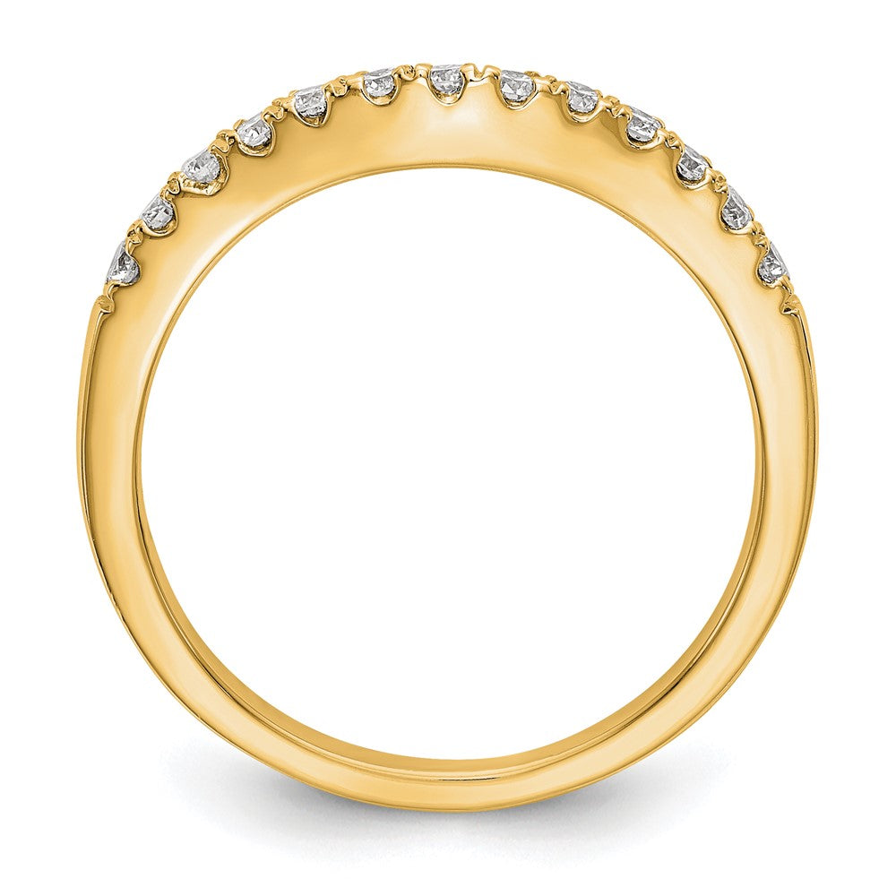 14k 5/8 carat Lab Grown Diamond VS/SI+ G+ Complete Set of Two Curved Wedding Bands