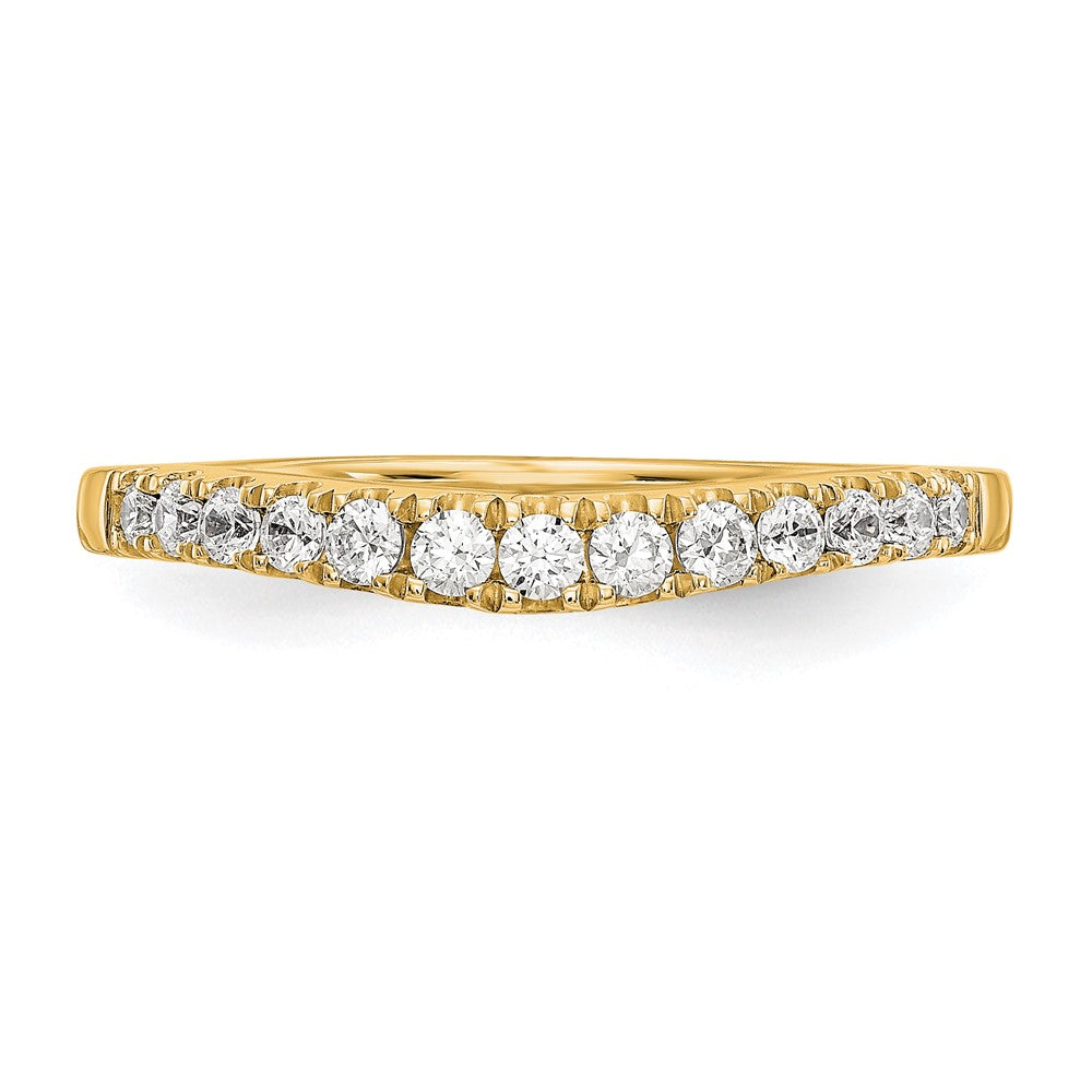 14k 5/8 carat Lab Grown Diamond VS/SI+ G+ Complete Set of Two Curved Wedding Bands