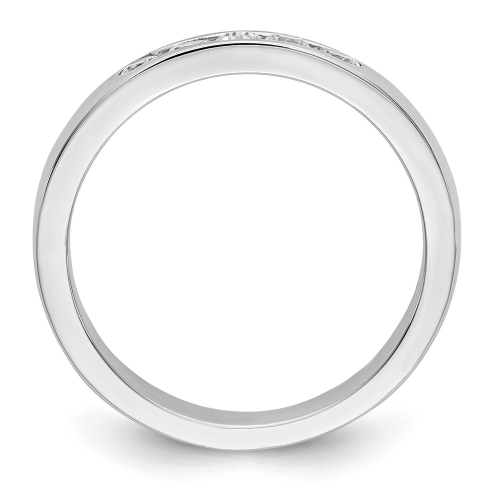 14k White Gold 5-Stone (Holds 5-2.4mm Round) Channel Band Mounting (Closed)