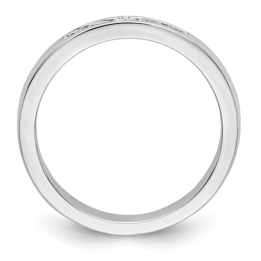 14k White Gold 5-Stone (Holds 5-2.4mm Round) Channel Band Mounting (Closed)