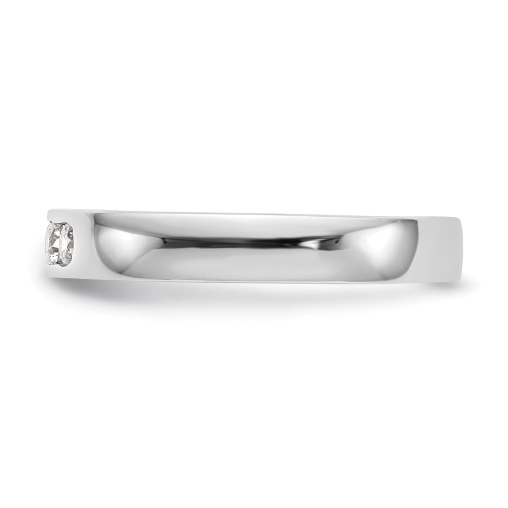 14k White Gold 5-Stone (Holds 5-2.4mm Round) Channel Band Mounting (Closed)