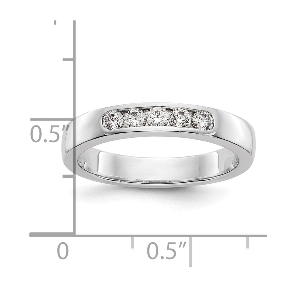 14k White Gold 5-Stone (Holds 5-2.4mm Round) Channel Band Mounting (Closed)