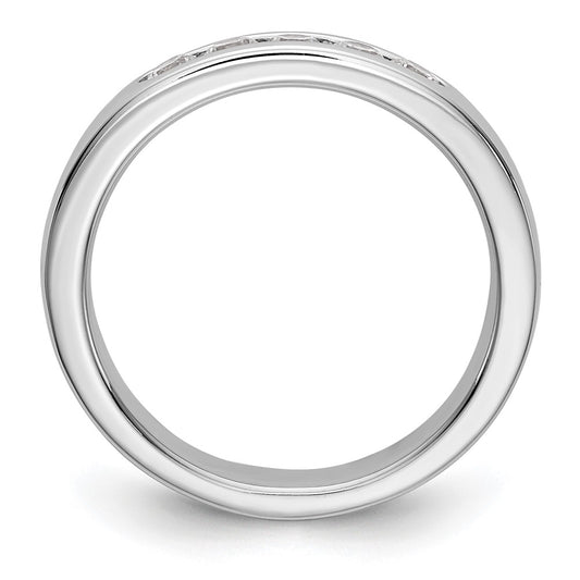 14k White Gold 5-Stone (Holds 5-2.6mm Round) Channel Band Mounting (Closed)
