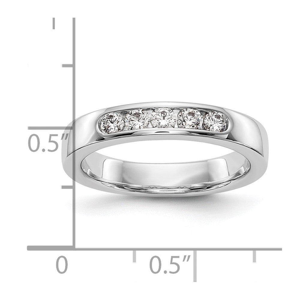 14k White Gold 5-Stone (Holds 5-2.6mm Round) Channel Band Mounting (Closed)