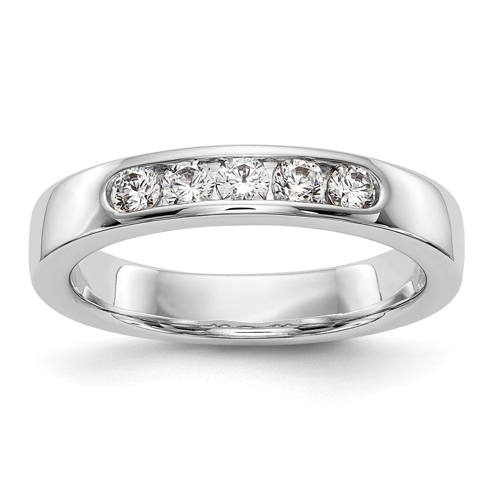 14k White Gold 5-Stone (Holds 5-2.6mm Round) Channel Band Mounting (Closed)