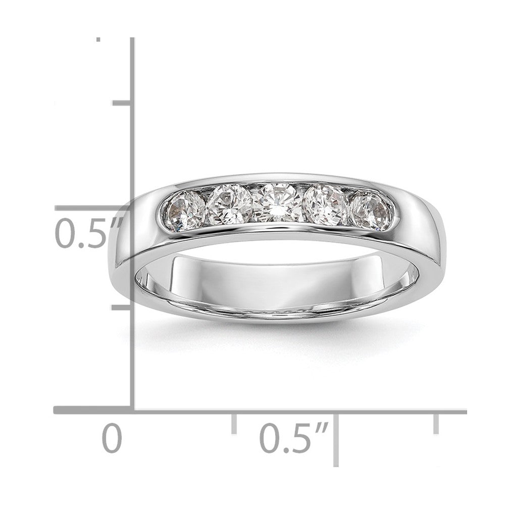 14k White Gold 5-Stone (Holds 5-2.9mm Round) Channel Band Mounting (Closed)