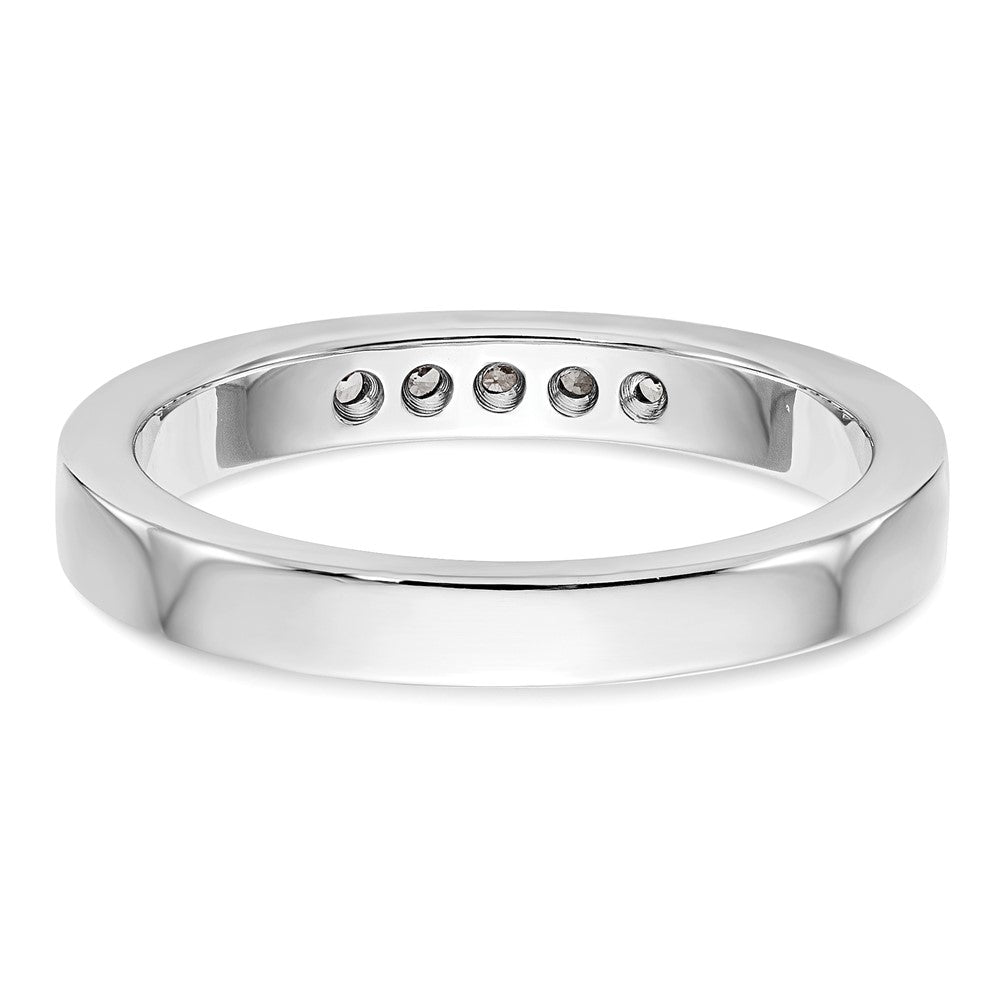 14k White Gold 5-Stone (Holds 5-1.9mm Round) Channel Band Mounting (Closed)