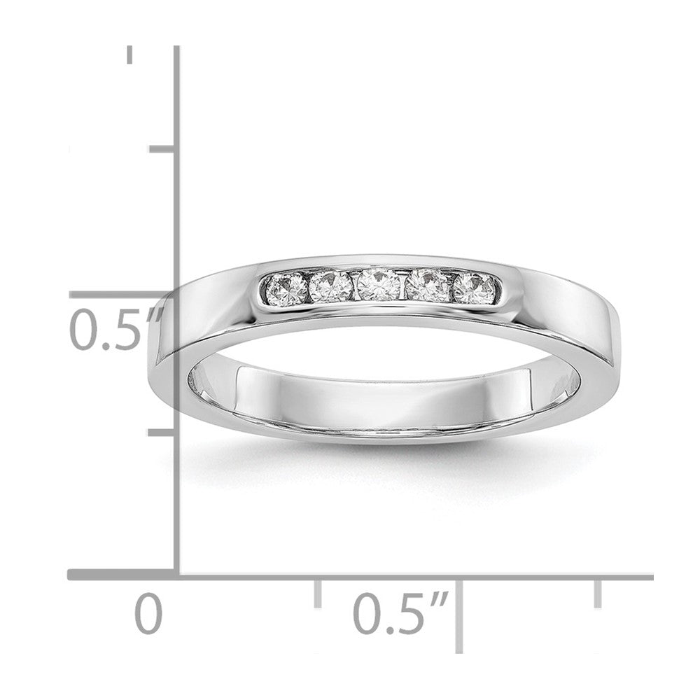 14k White Gold 5-Stone (Holds 5-1.9mm Round) Channel Band Mounting (Closed)