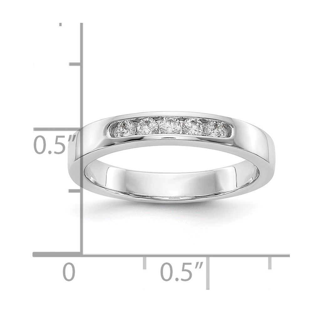 14k White Gold 5-Stone (Holds 5-2.1mm Round) Channel Band Mounting (Closed)
