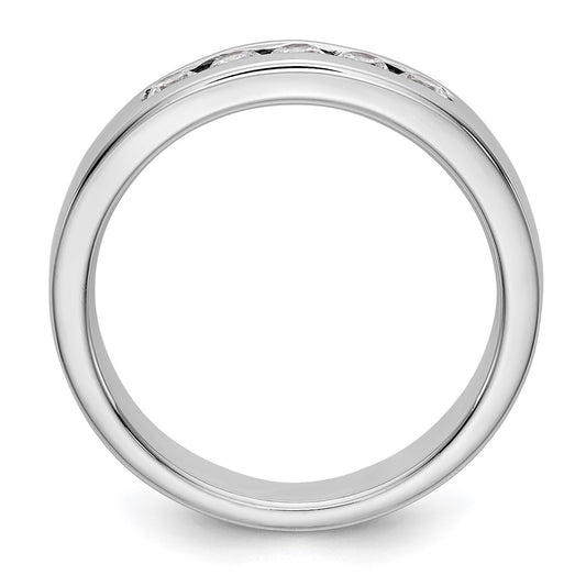 14k White Gold 5-Stone (Holds 5-2.6mm Round) Channel Band Mounting (Closed)
