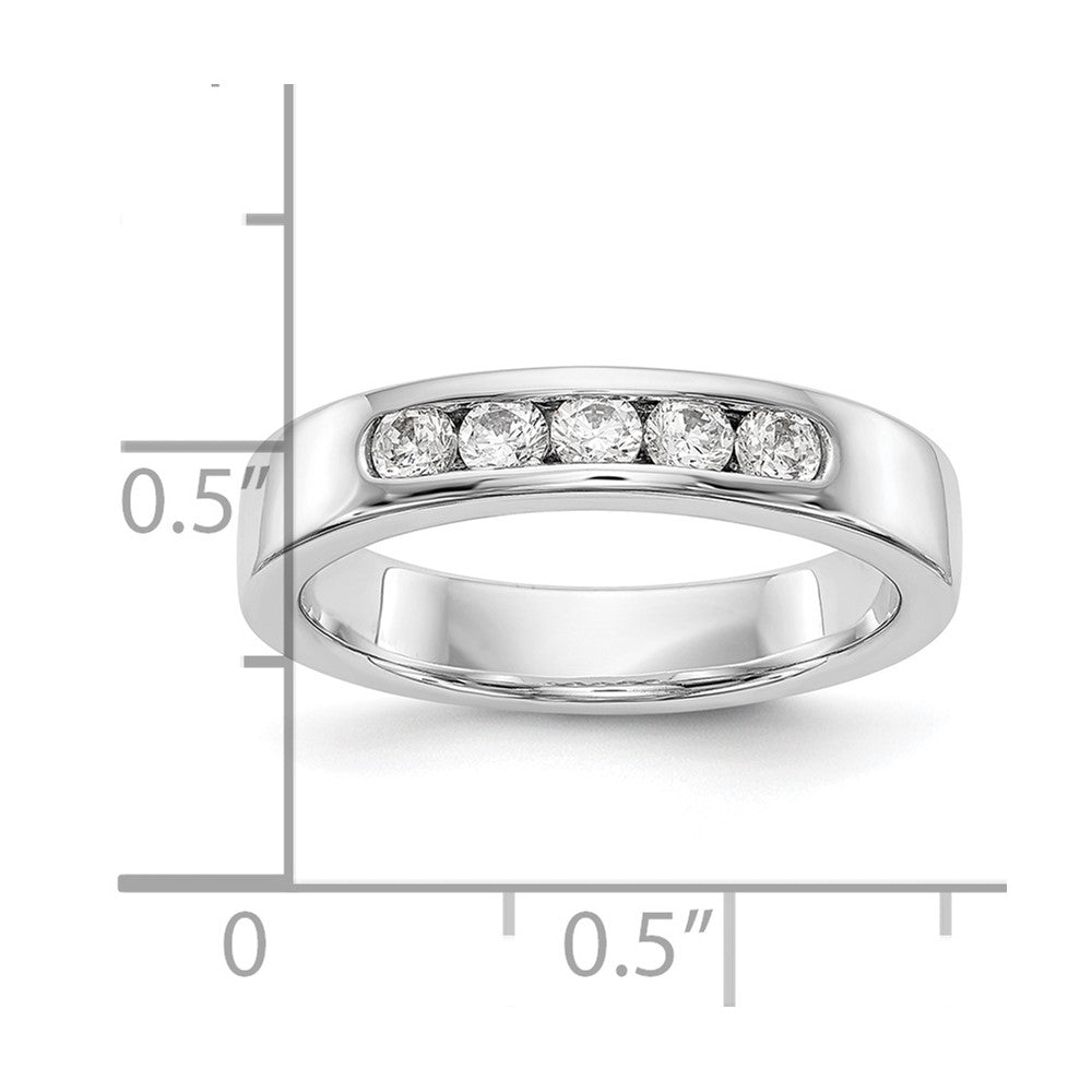 14k White Gold 5-Stone (Holds 5-2.6mm Round) Channel Band Mounting (Closed)
