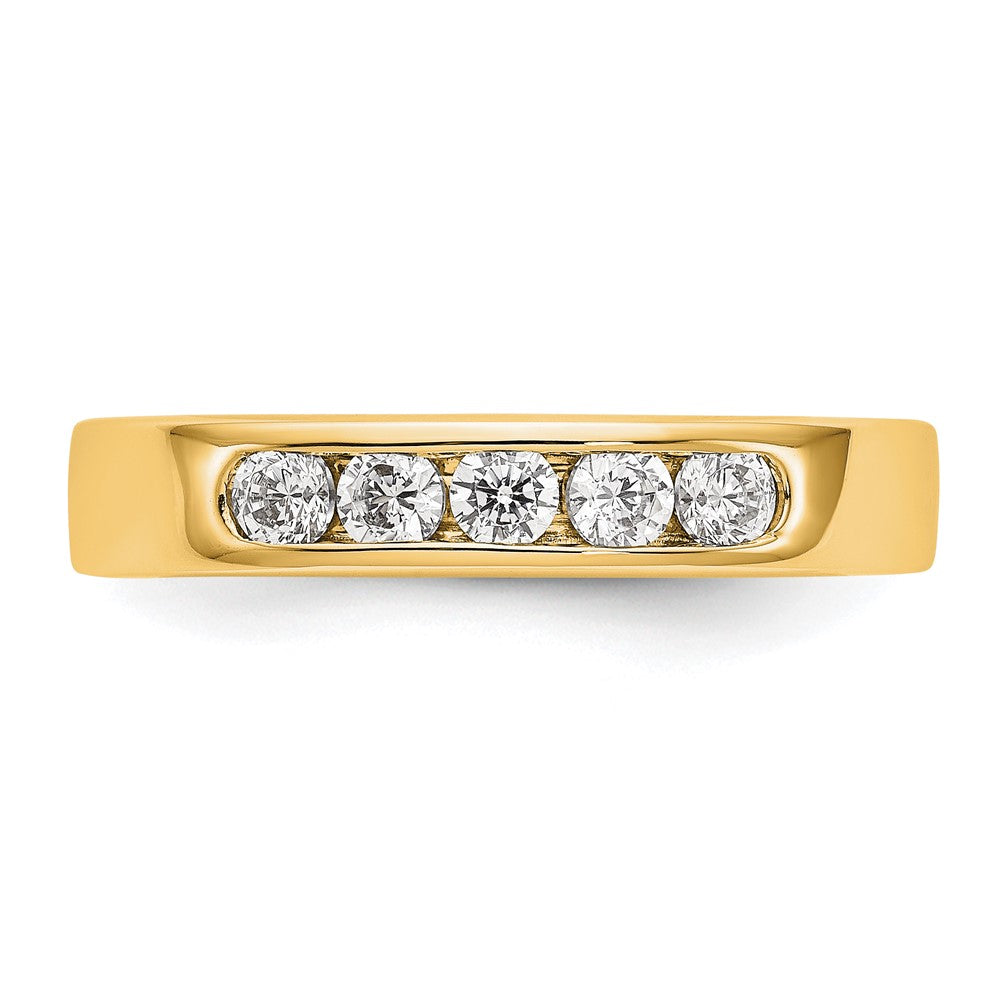 14k Yellow Gold 5-Stone (Holds 5-2.7mm Round) Channel Band Mounting (Closed)