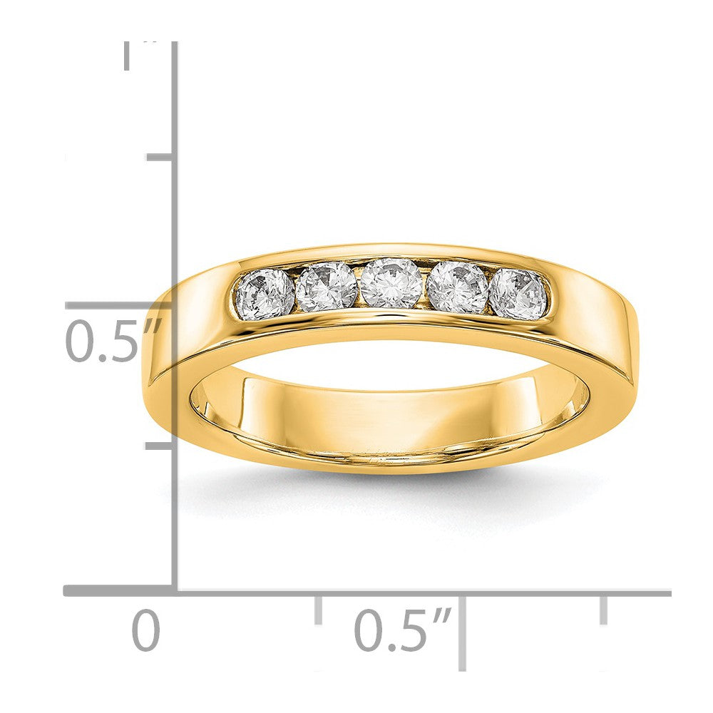 14k Yellow Gold 5-Stone (Holds 5-2.7mm Round) Channel Band Mounting (Closed)