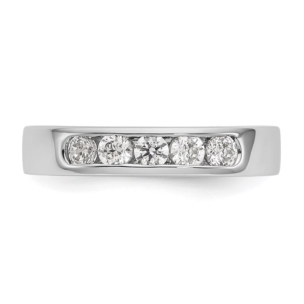 14k White Gold 5-Stone (Holds 5-2.9mm Round) Channel Band Mounting (Closed)